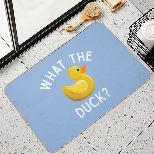 Cute Rubber Duck Funny Quote What The Duck Lover Gift Bath Mat