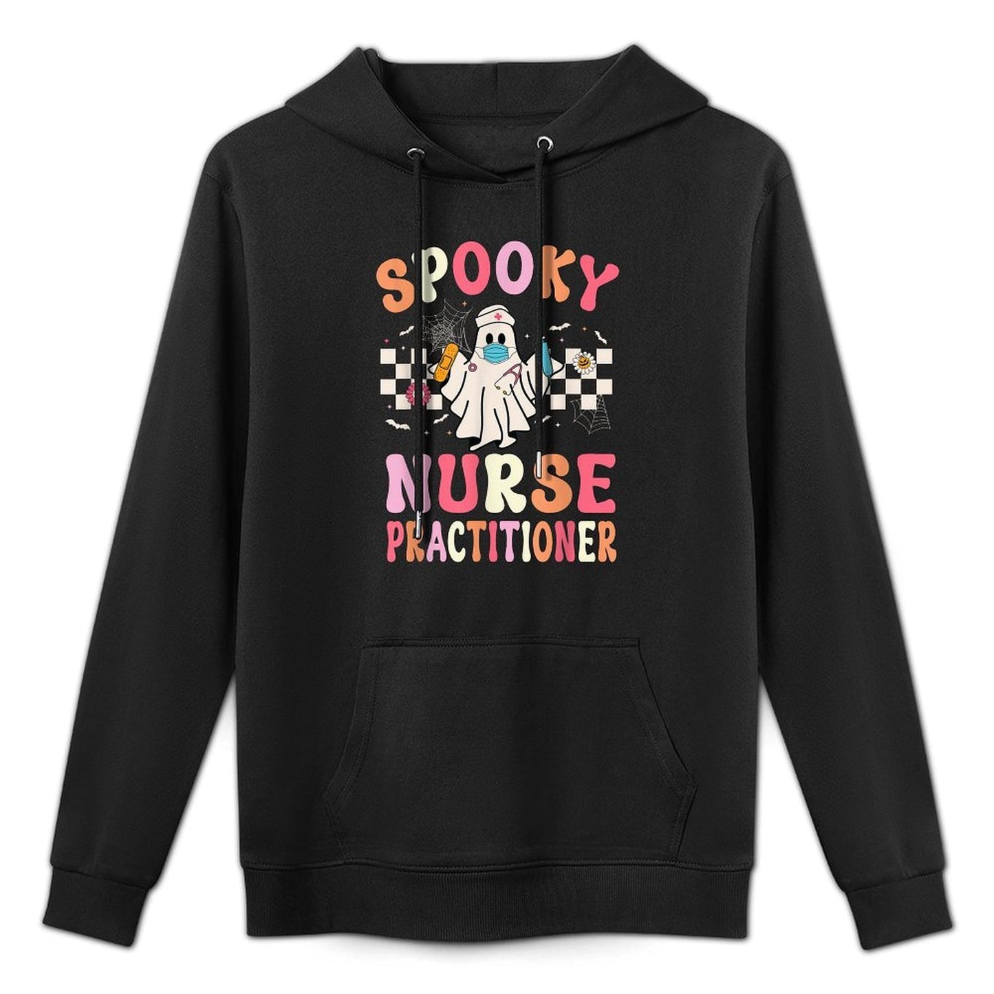 Spooky Nurse Practitioner Ghost Halloween Nurse Practitioner Durable Construction Hoodie
