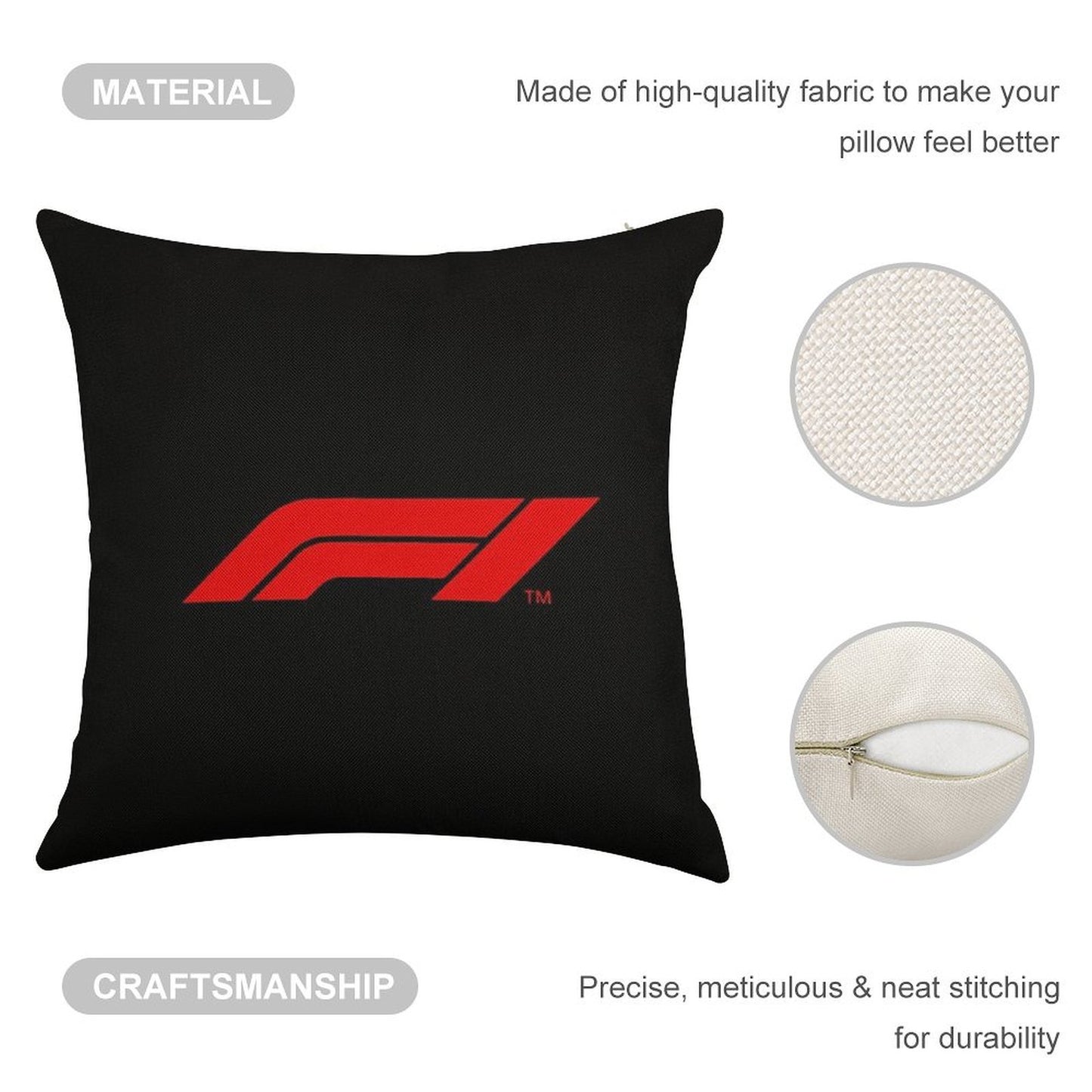 Motorsports Racing Linen Throw Pillow Cover