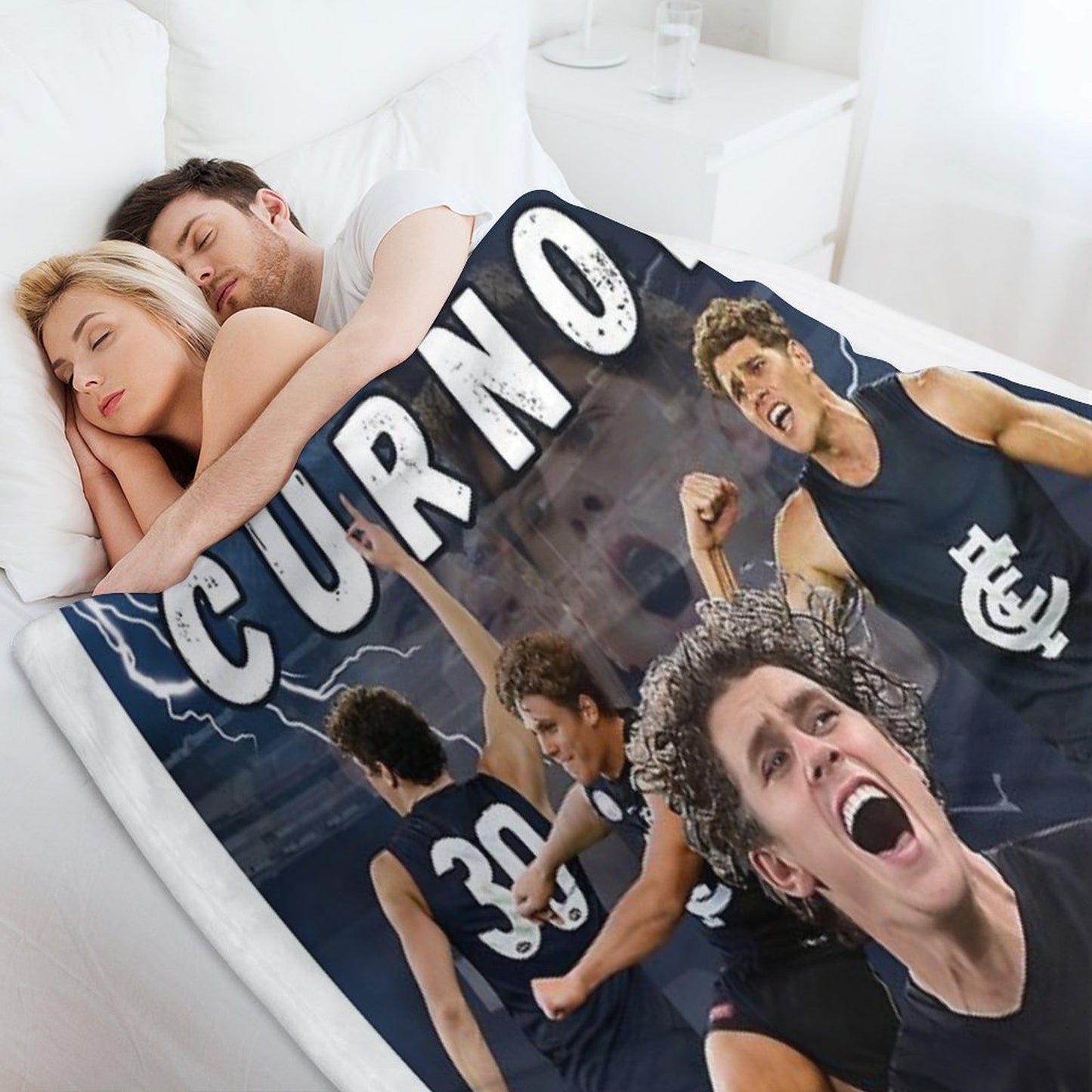 Charlie Curnow Carlton Football Club AFL Player Throw Blanket