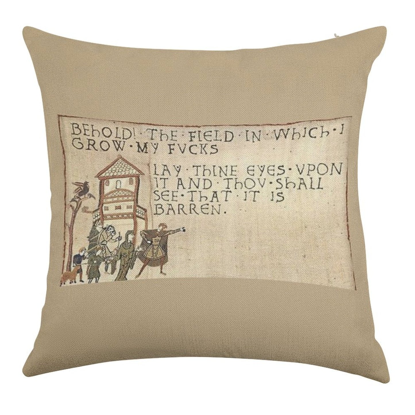 Behold The Field! Linen Throw Pillow Cover