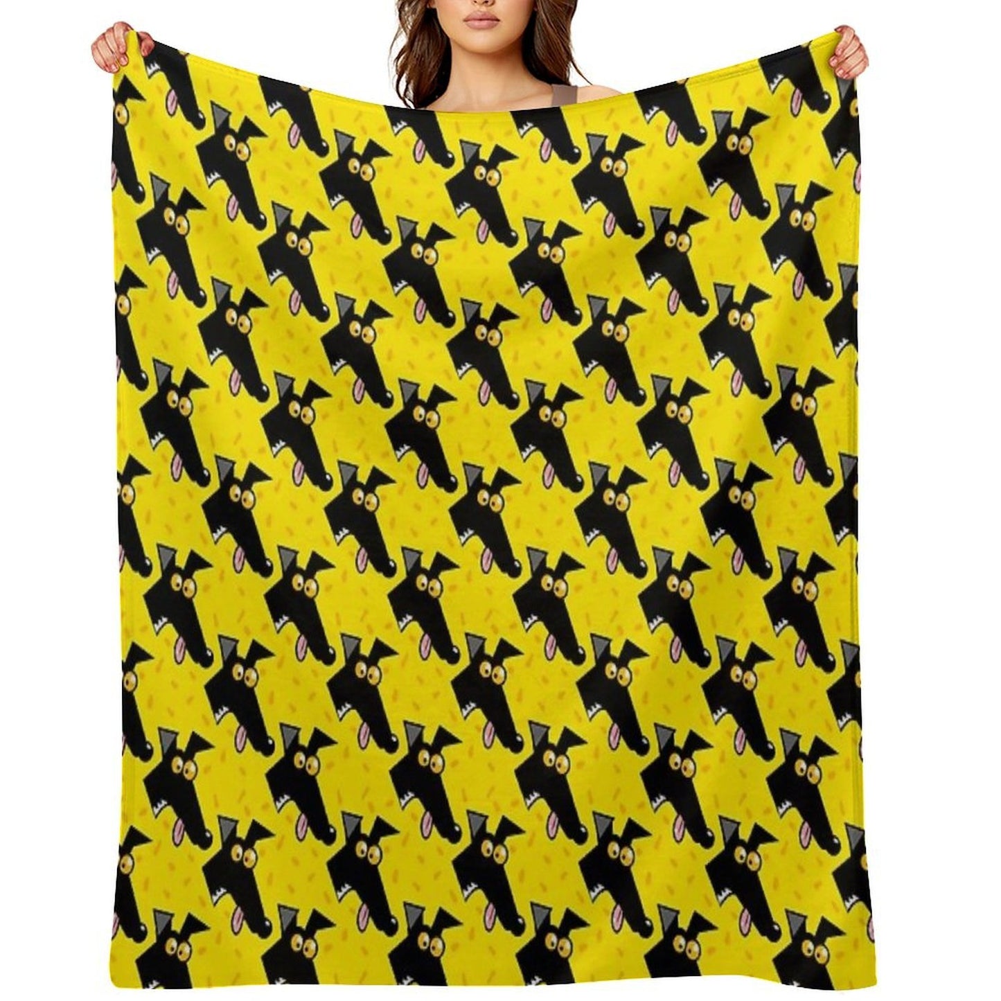 Seamless Derp Yellow Throw Blanket