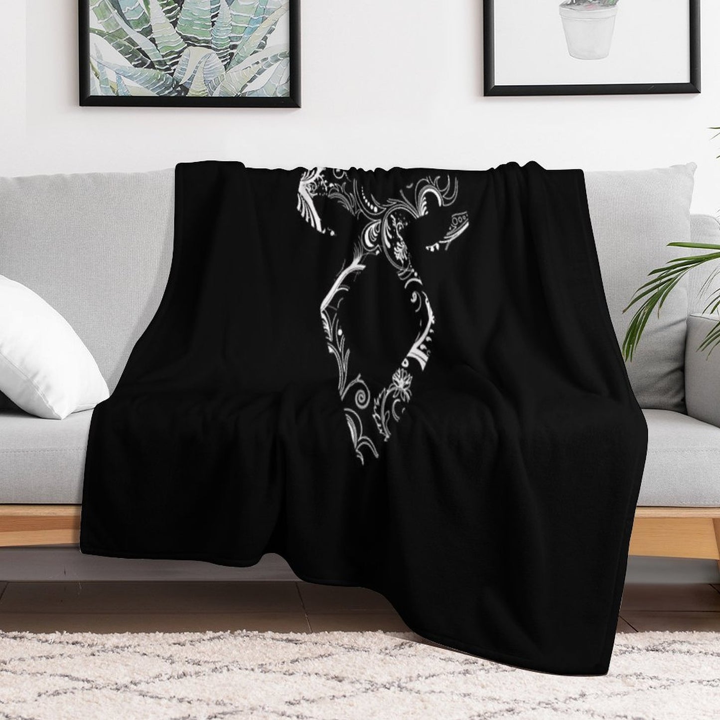 Shadowhunters Rune - Angelic Power Rune (floral Decorations - White) Malec Mundane Parabatai Alec, Magnus, Clary, Jace, Throw Blanket