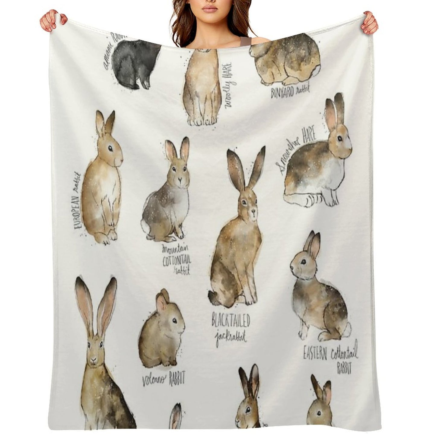 Rabbits & Hares Throw Blanket