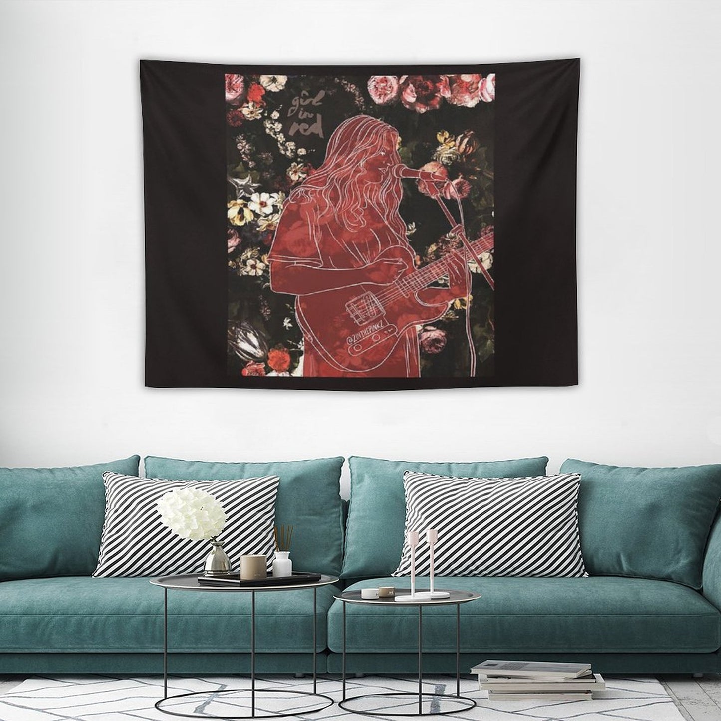 Girl in Red Tapestry