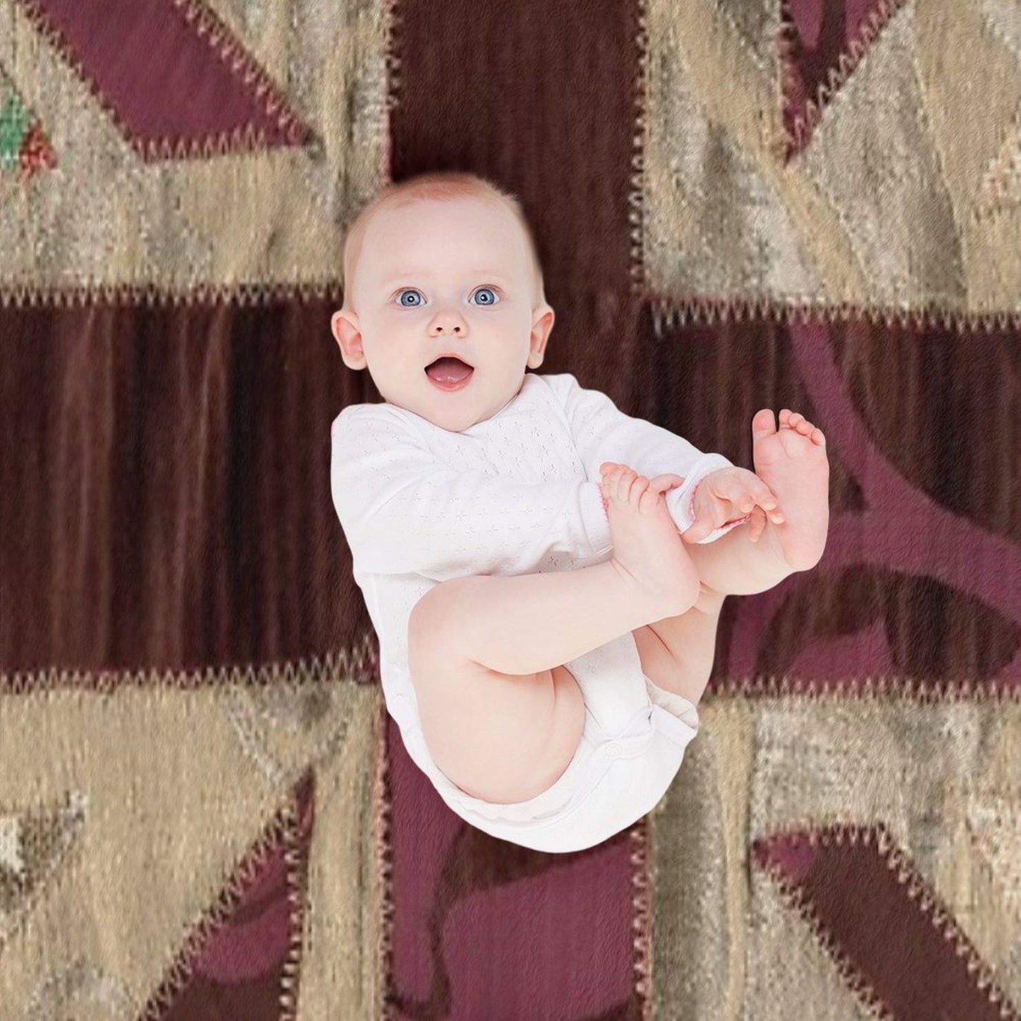 Stitched Fabric Union Jack British Flag Throw Blanket