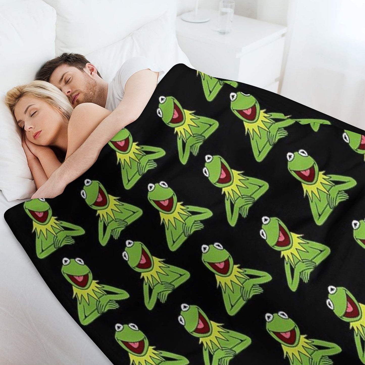 Kermit The Frog Pattern Throw Blanket