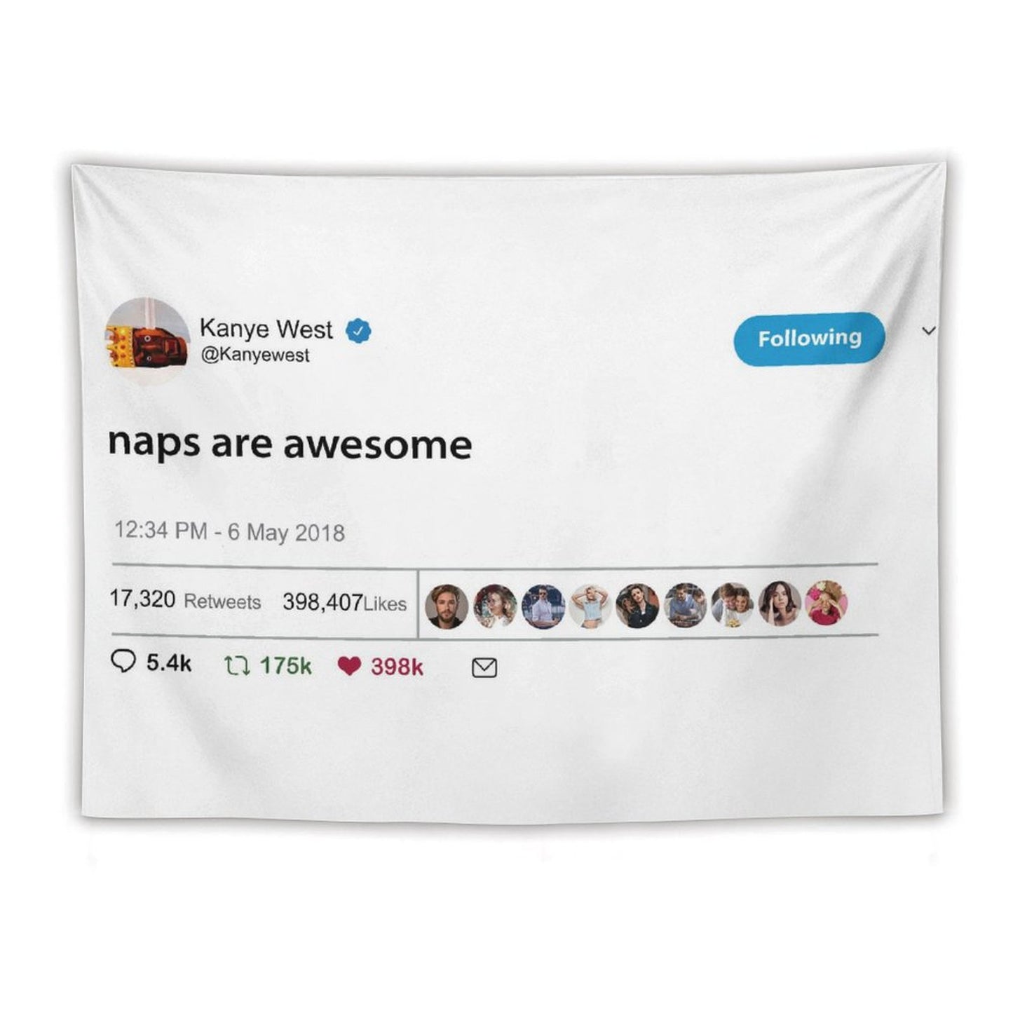 Kanye West Rapper Naps Are Awesome Tapestry