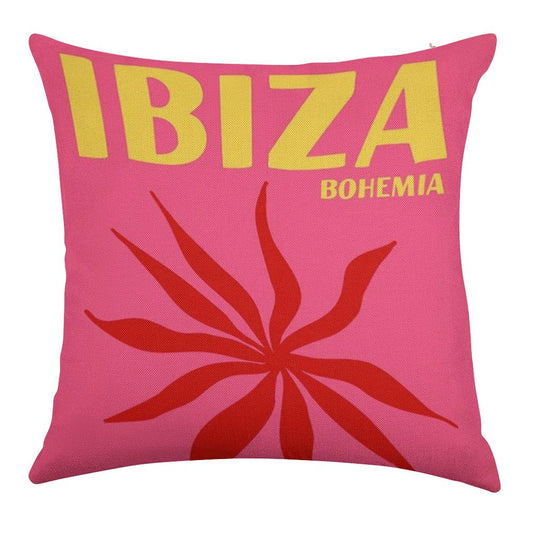 Ibiza Bohemia Print Linen Throw Pillow Cover