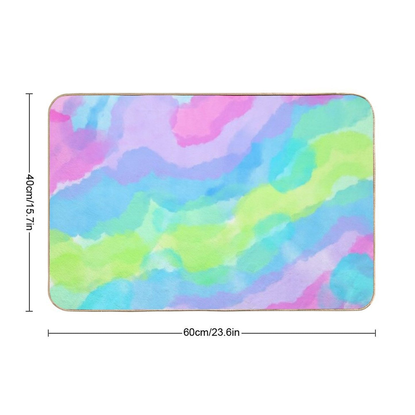 Lovely Colorful Watercolor Clouds Bath Mat