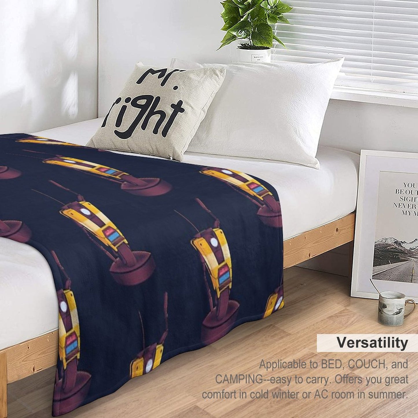 Waving Claptrap! Throw Blanket