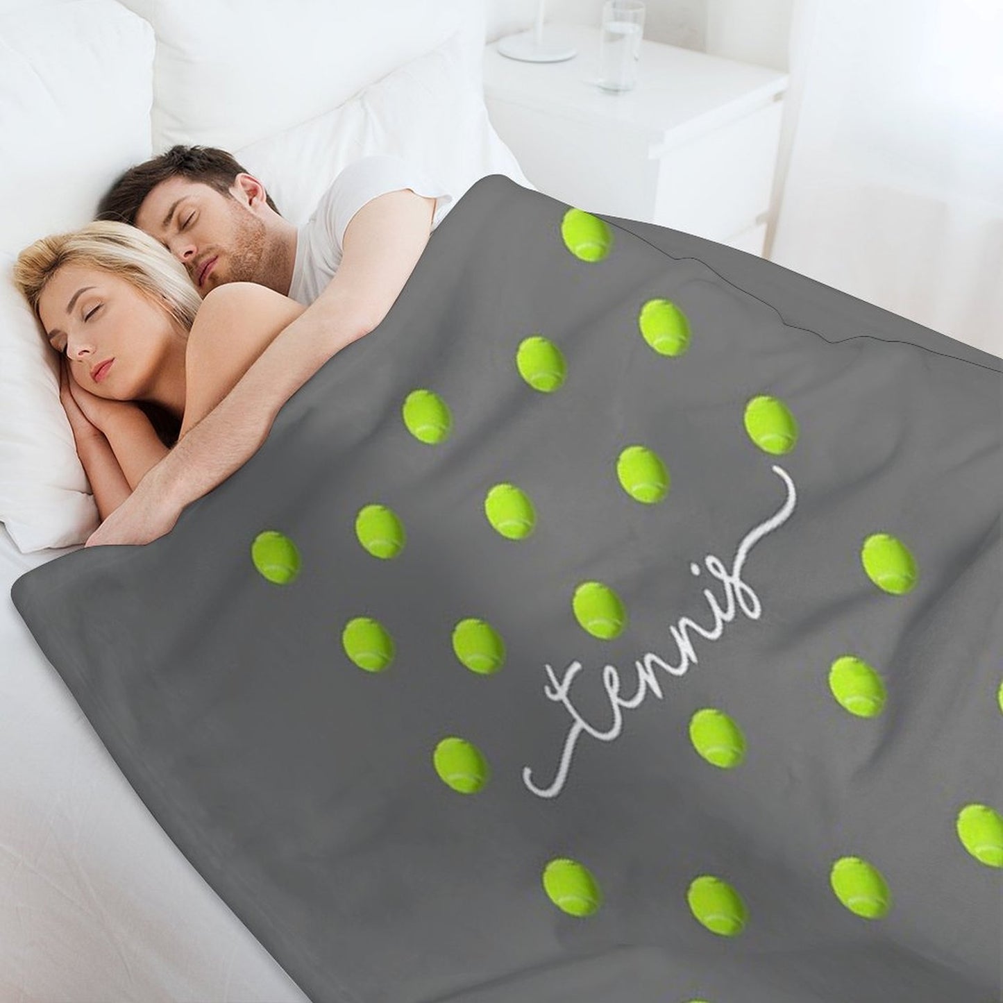 Top Fun Tennis Ball Spots Design Throw Blanket