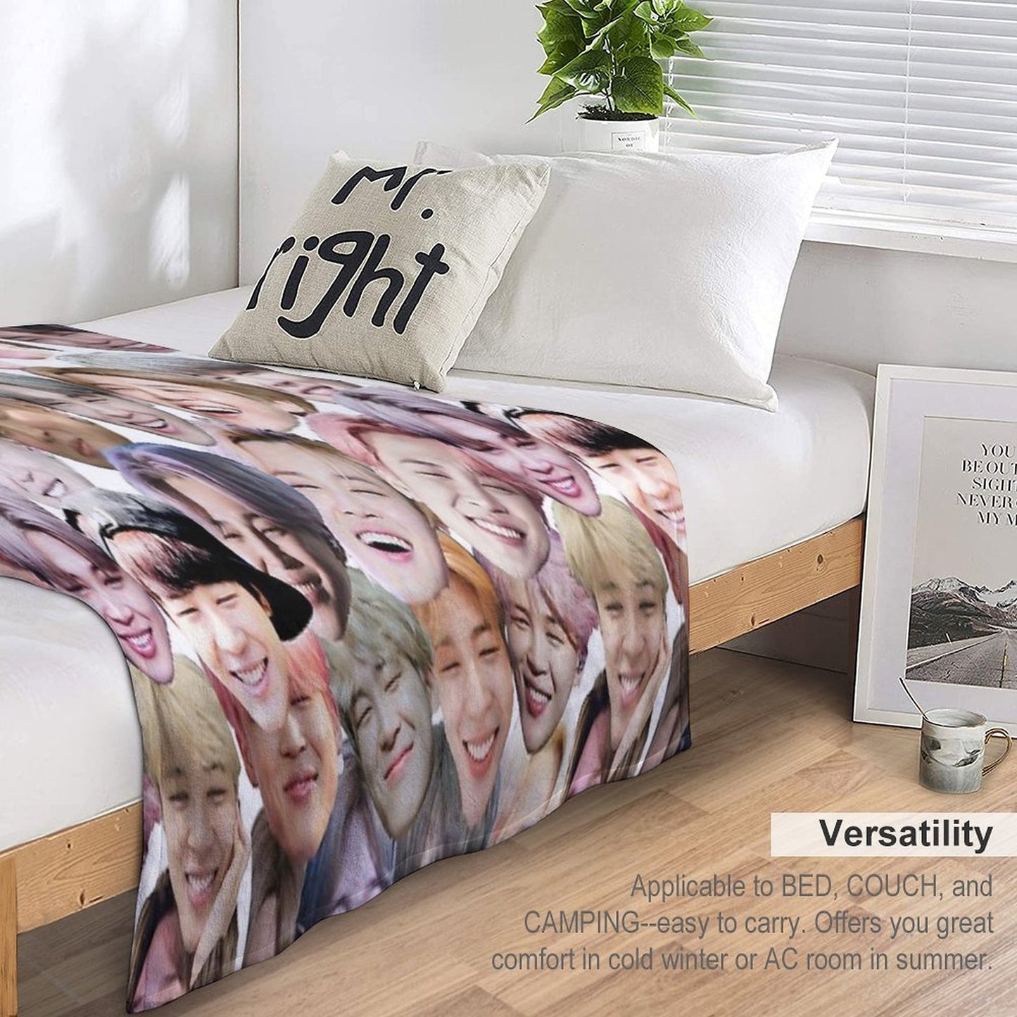 Smiling Jimin Throw Blanket