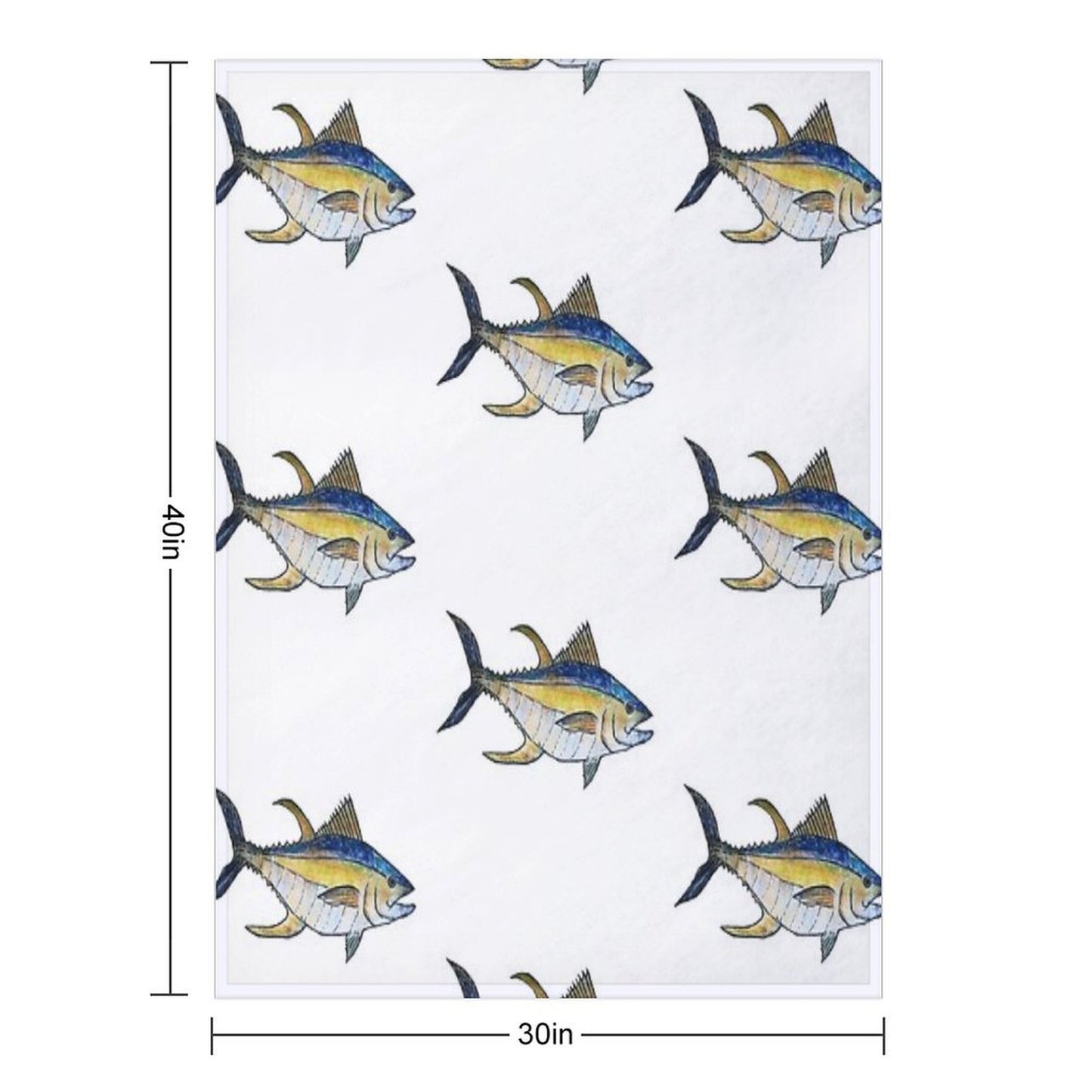 Yellowfin Tuna Fish Throw Blanket