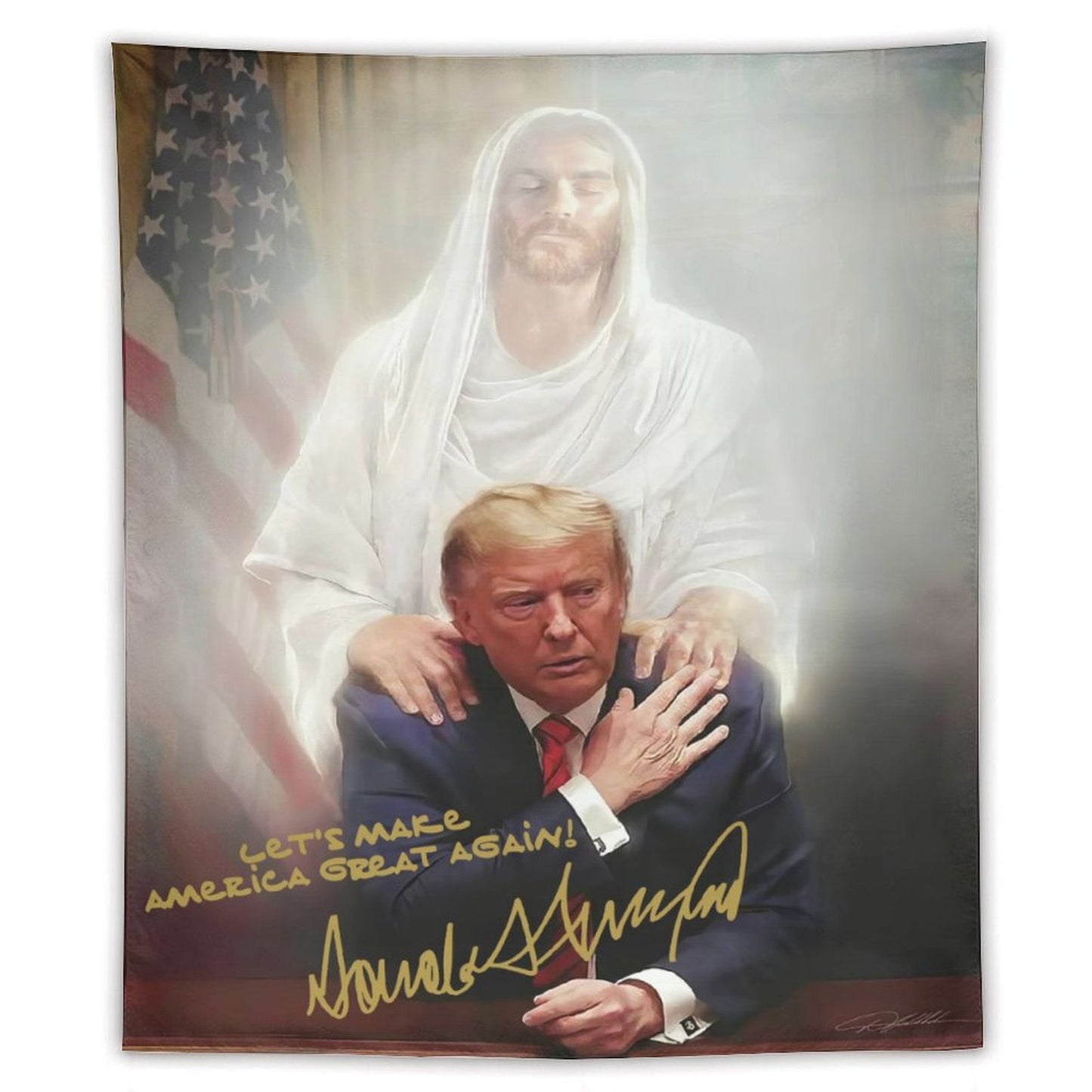 Let's MAGA Jesus Merch Tapestry