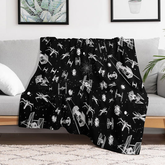 Space Ship Battle Throw Blanket