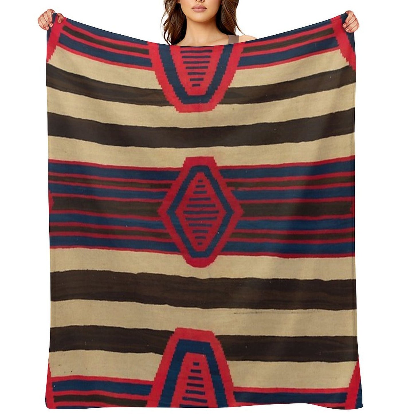 Indigenous Designs I Chief's Blanket Navajo Weavings Throw Blanket