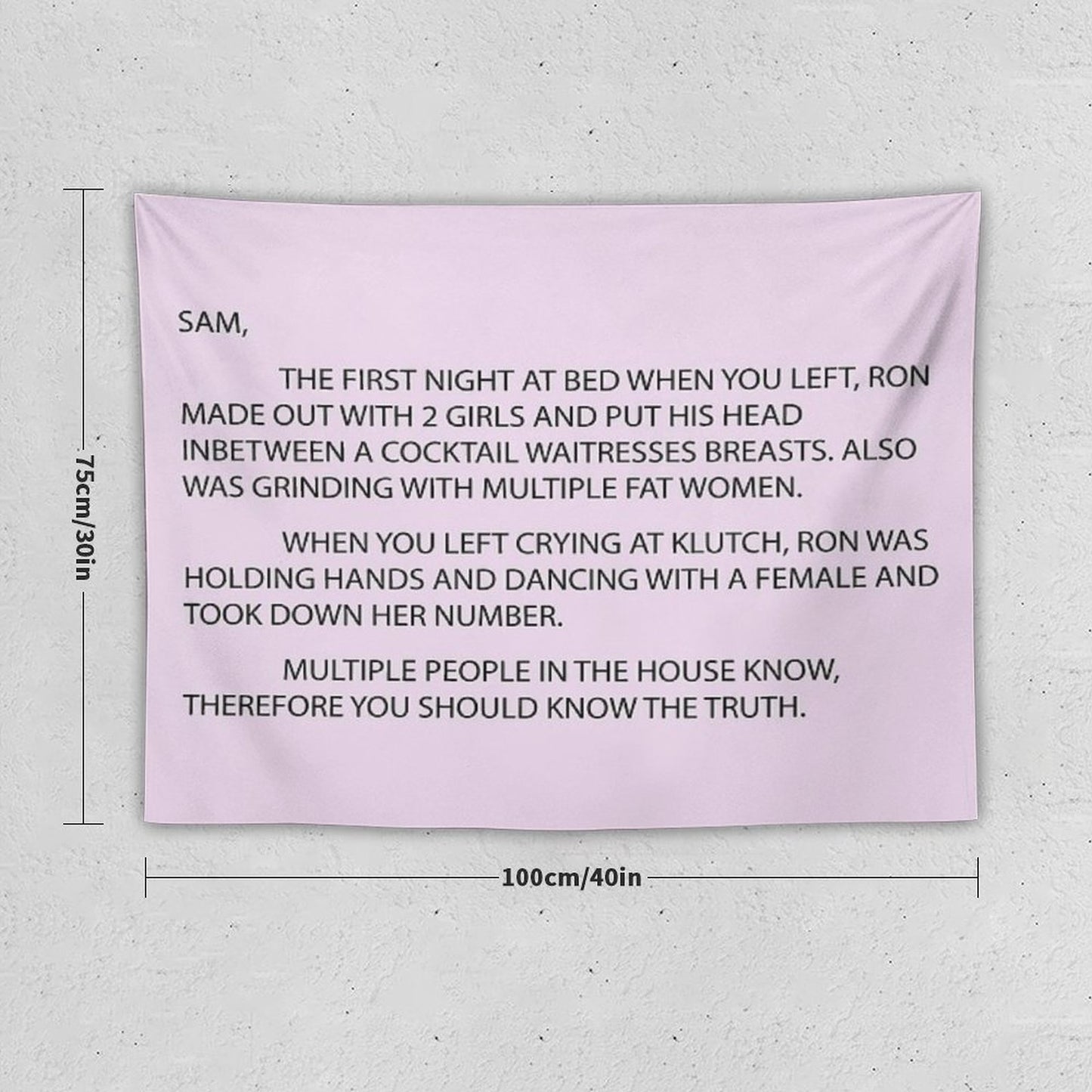 Letter to Sam Sammi Sammy Tapestry