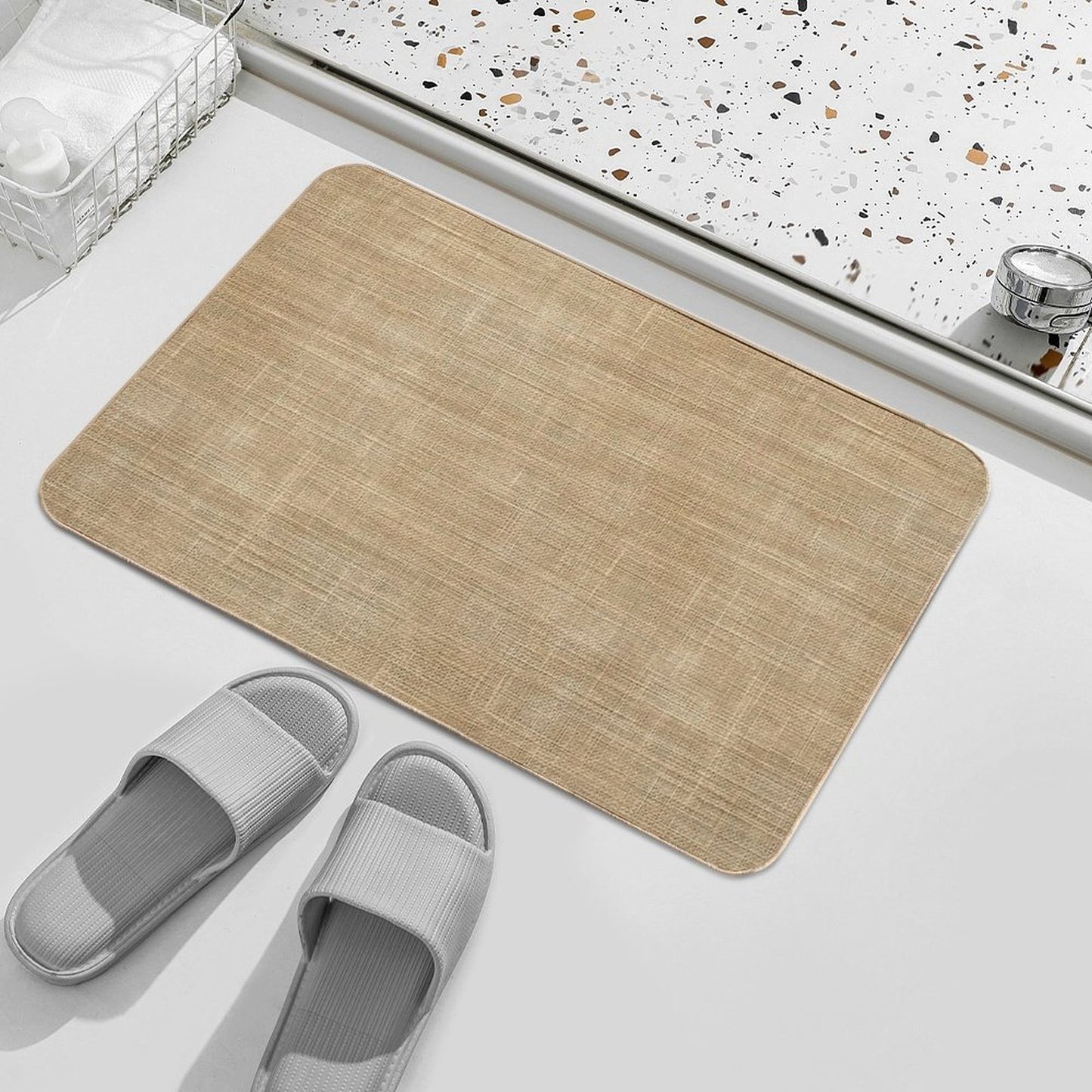 Natural Fabric Texture Dirt-Trapping Bath Mat