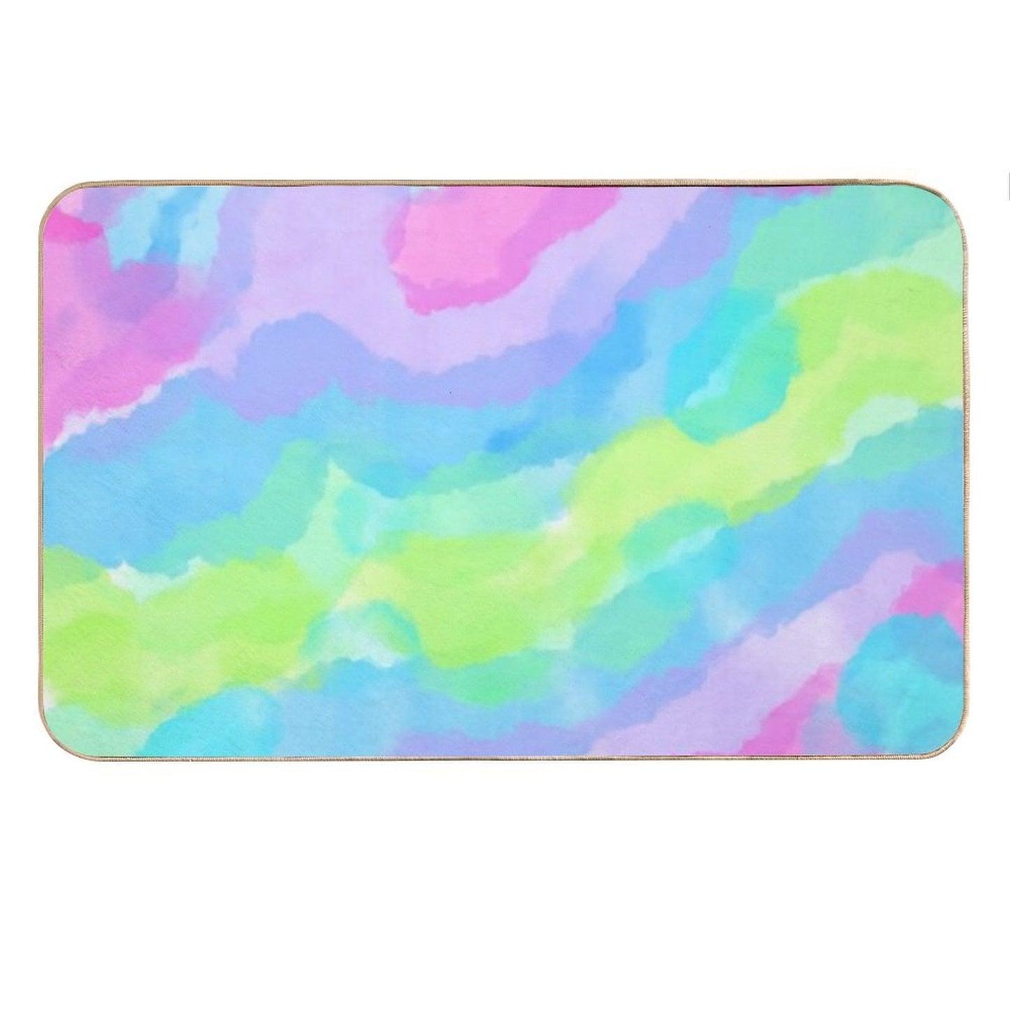 Lovely Colorful Watercolor Clouds Bath Mat