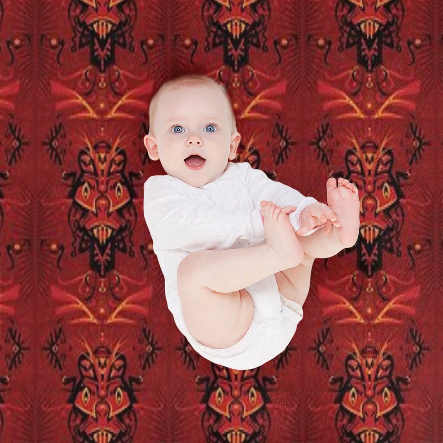 Red Samurai Shaman Throw Blanket