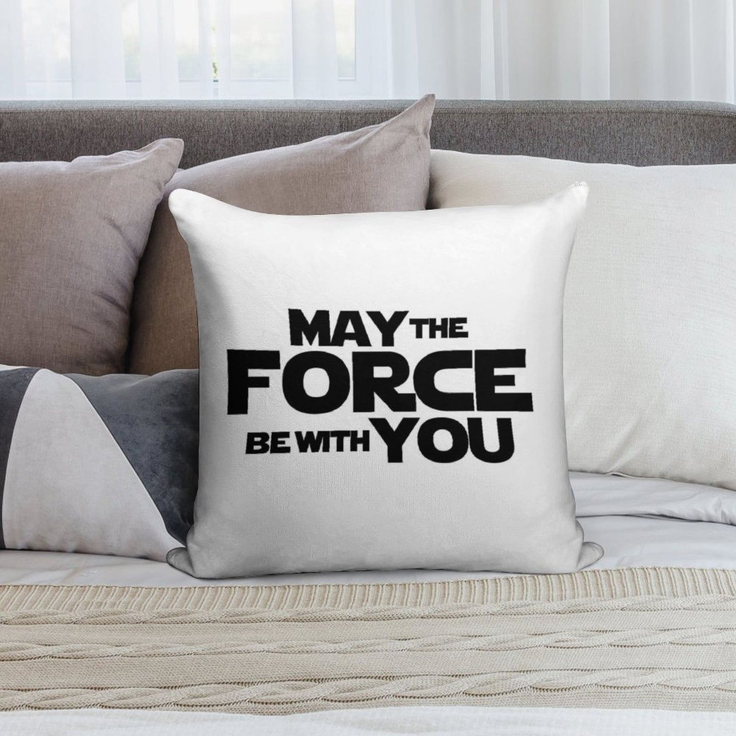 MAY THE FORCE BE WITH YOU GRAPHICS Soft Style Accent Throw Pillow