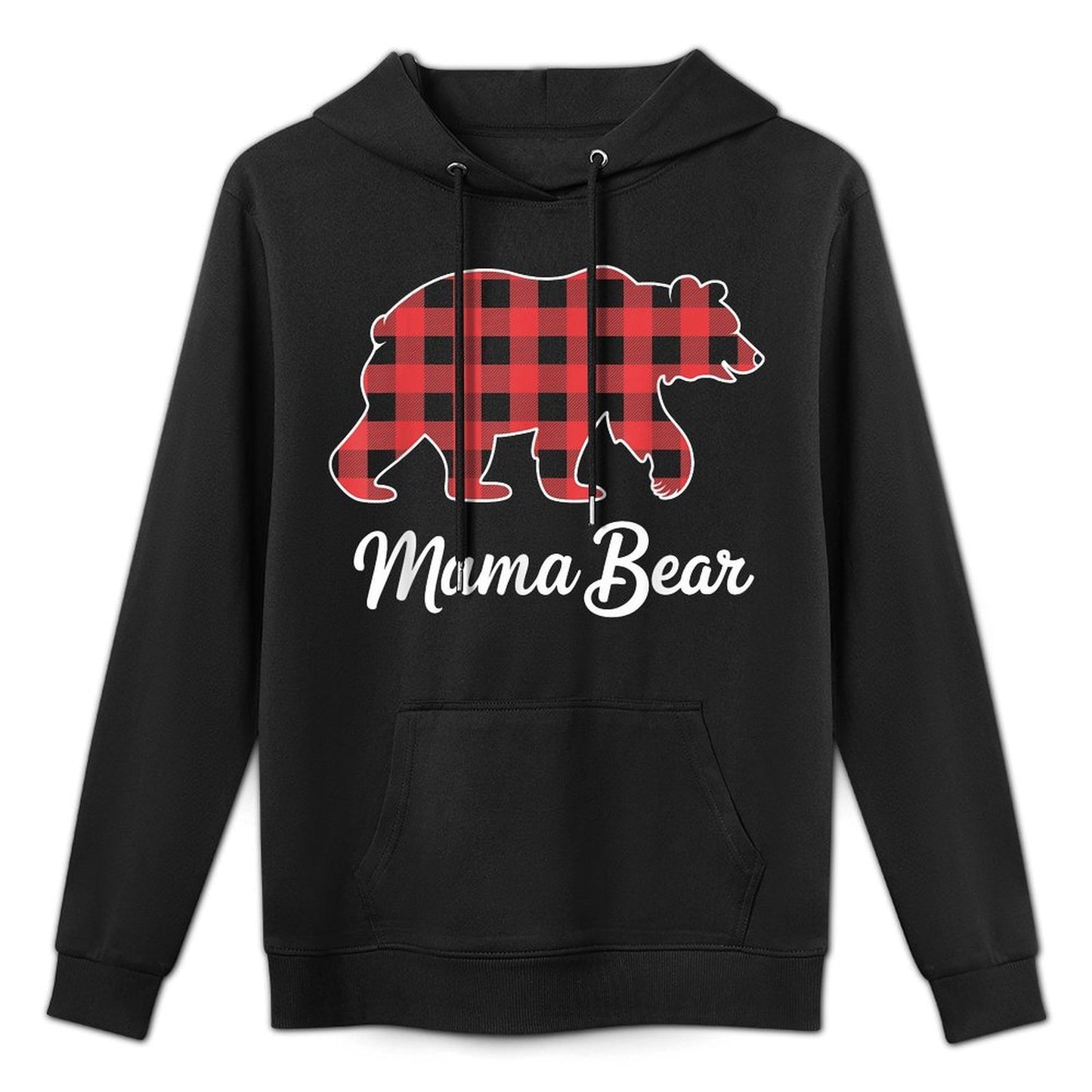 Mama Bear Christmas Red Buffalo Plaid Family Matching Xmas All-Day Comfort Hoodie