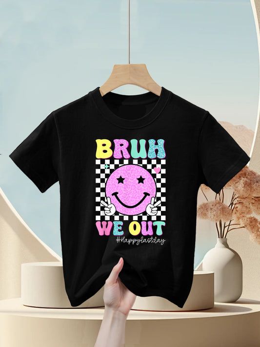 Bruh We Out Happy Last Day of School Teacher Kids Graduation Kids T-Shirt