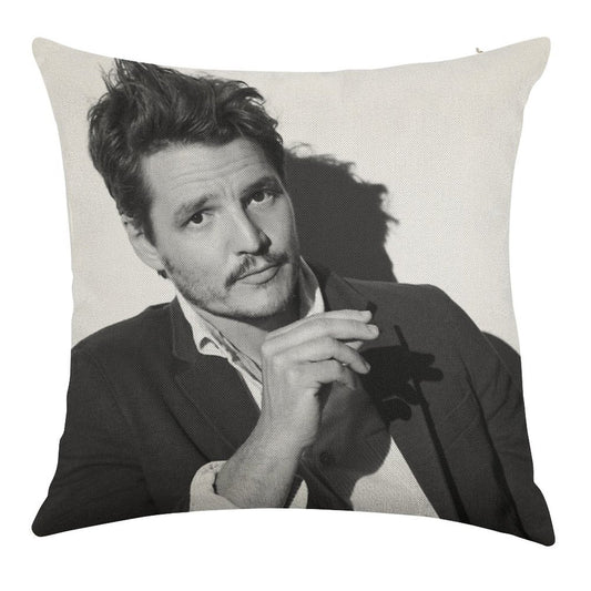 Pedro Pascal Linen Throw Pillow Cover