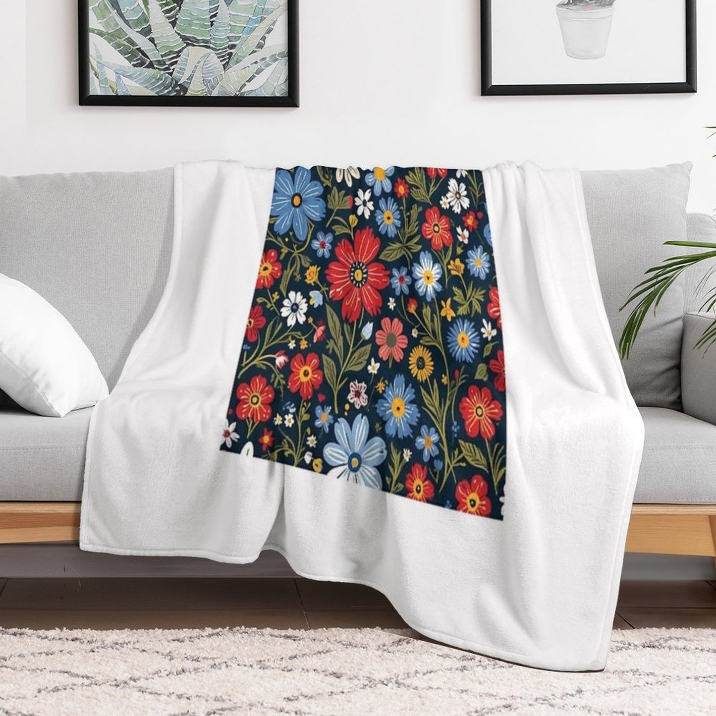 Floral Pattern 3 Throw Blanket