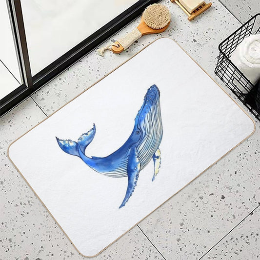 Watercolor Whale Absorbent Bath Mat
