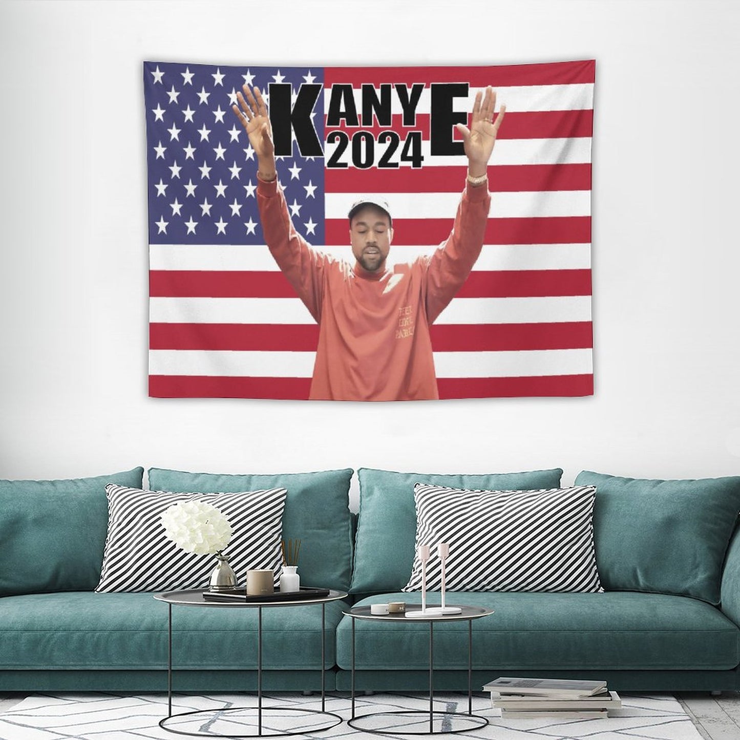 Kanye 2024 West America Flag Tapestry
