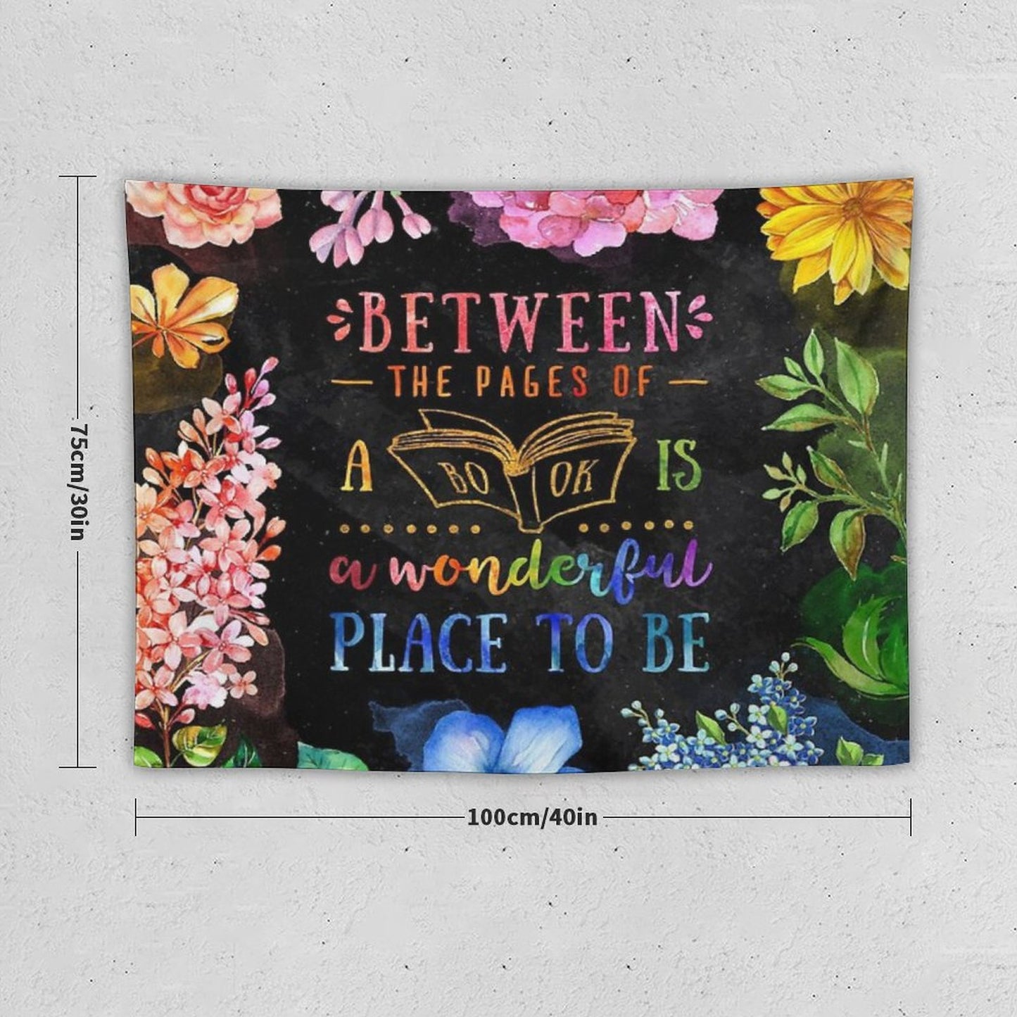 Between The Pages (black) Tapestry
