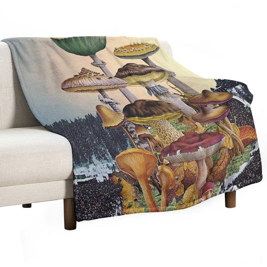 Mushroom Festival Throw Blanket