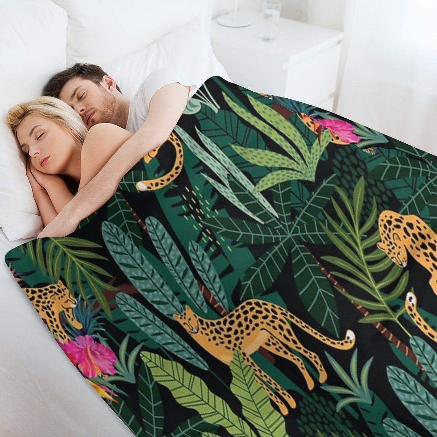 Tropical Cheetah Print Throw Blanket