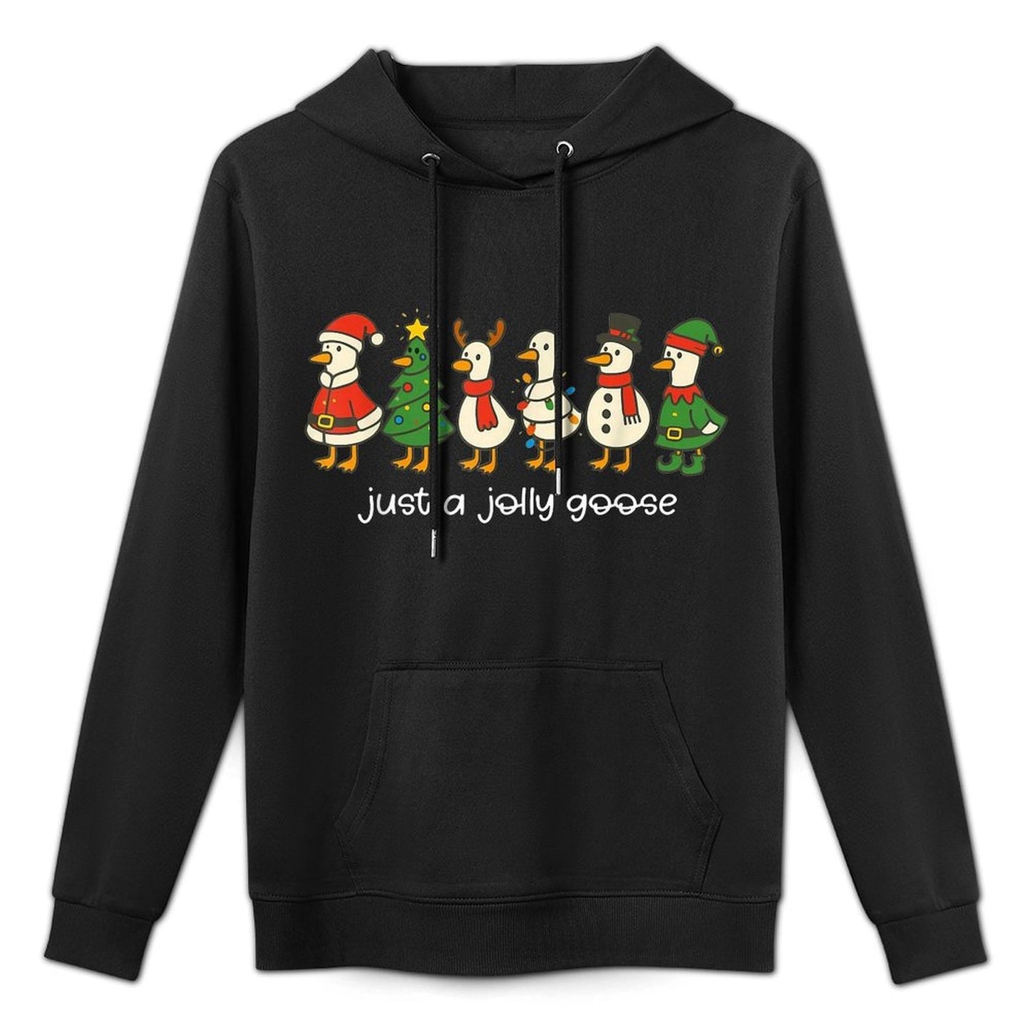 Just A Jolly Goose Funny Christmas for Mens Womans Kids Medium-Weight Fabric Hoodie