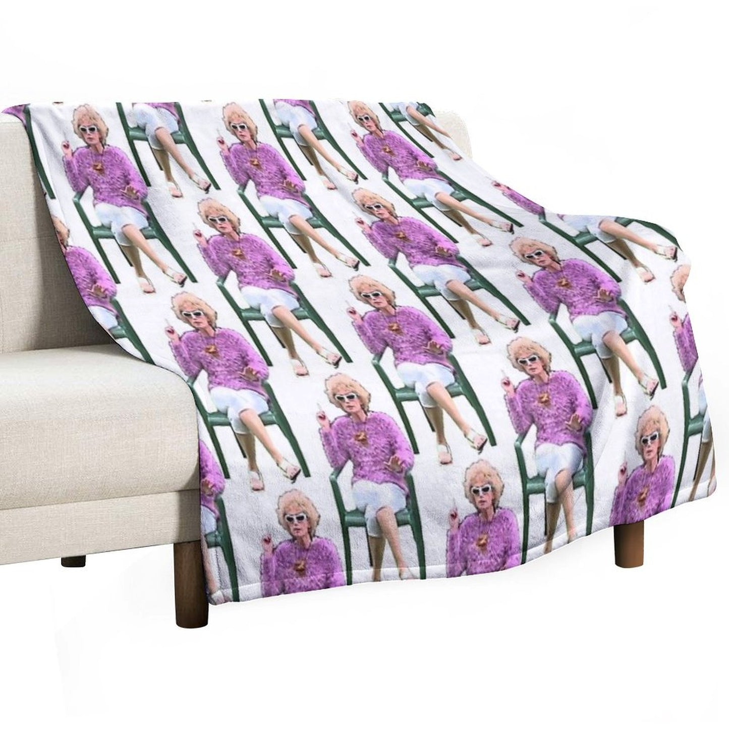 Kath And Kim Kath Having A Smoke Throw Blanket
