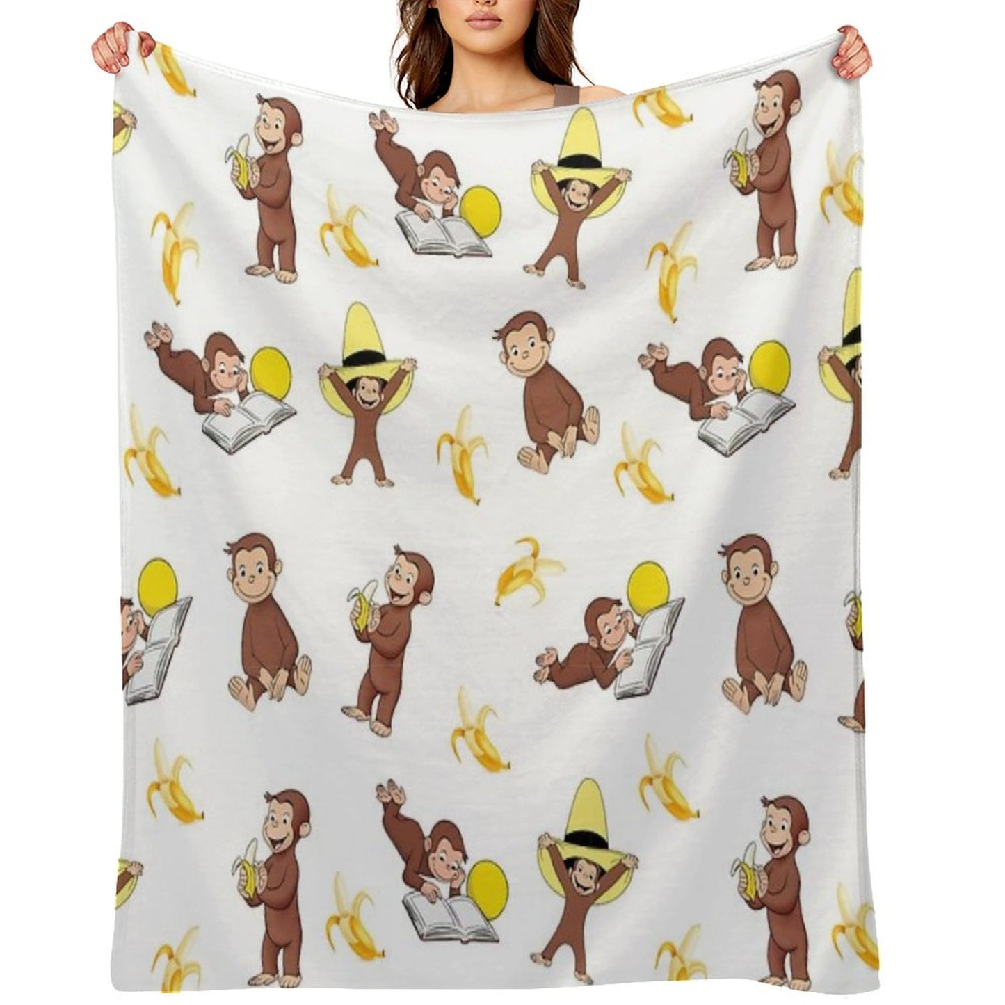 George The Curious Monkey Cartoon for Kids Pack Throw Blanket