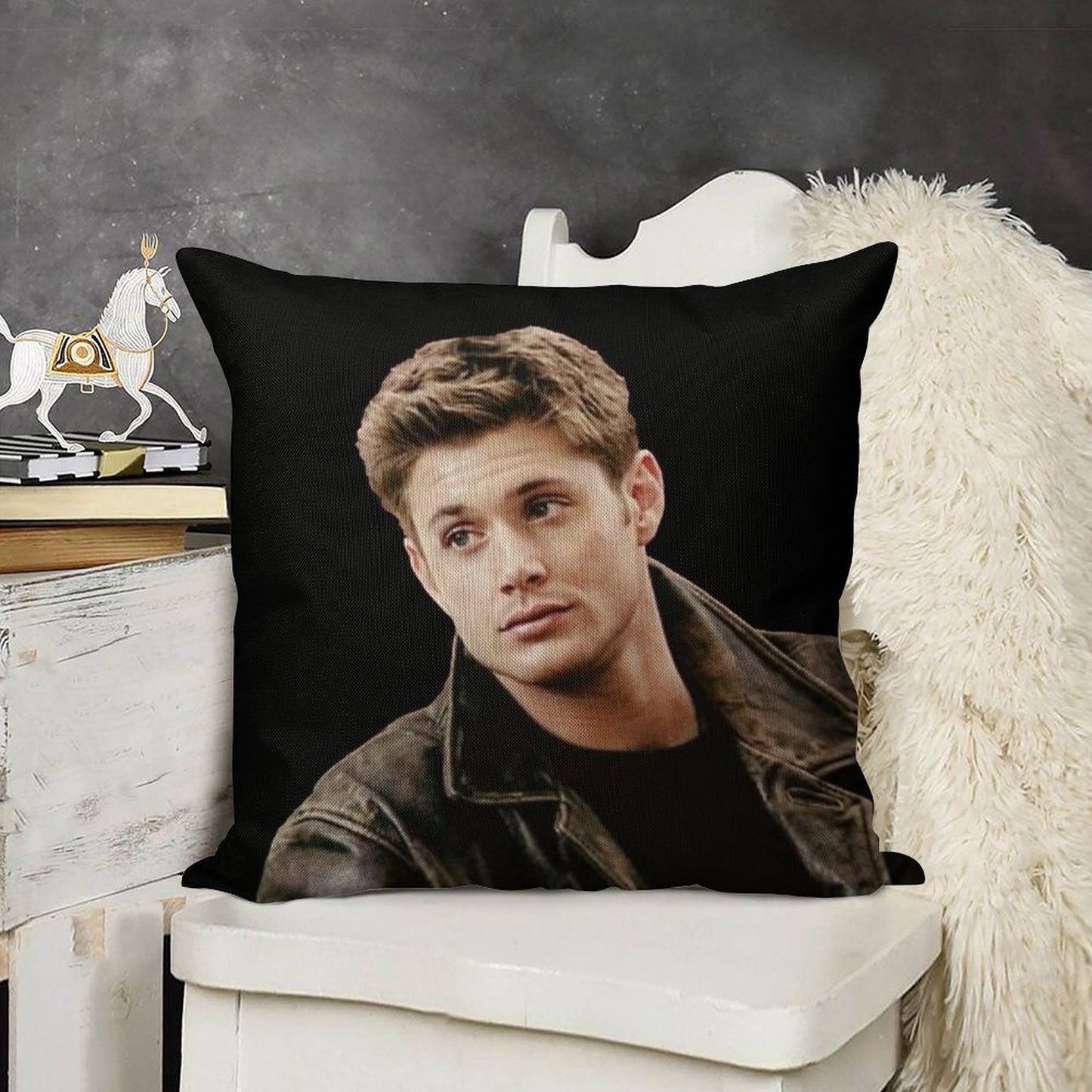 Dean Winchester Supernatural Linen Throw Pillow Cover