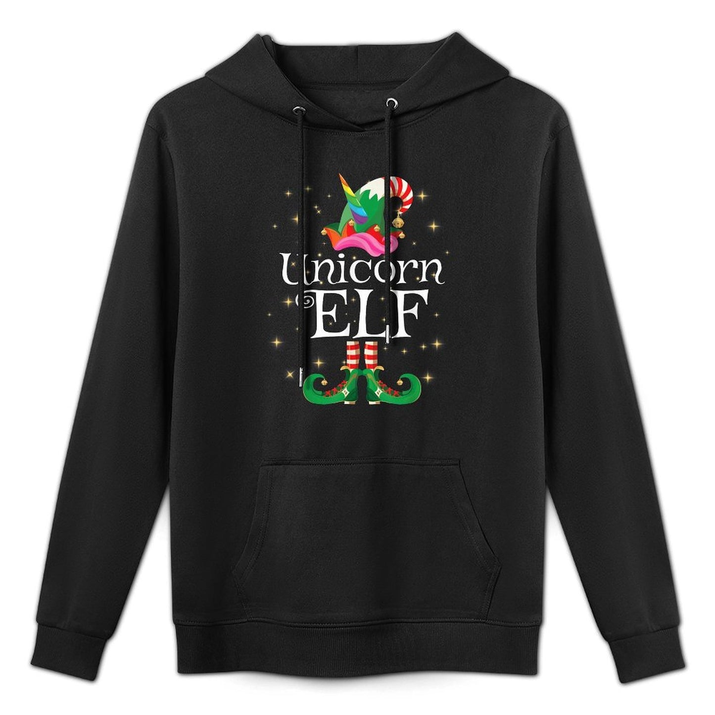 Unicorn Elf Girls Women Funny Matching Christmas Elf Shrink-Resistant Hoodie