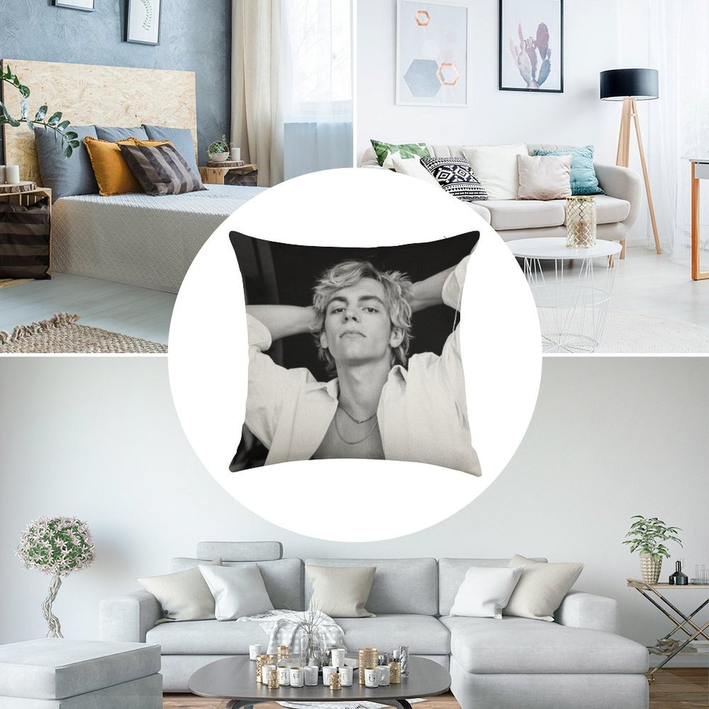 Ross Lynch Linen Throw Pillow Cover