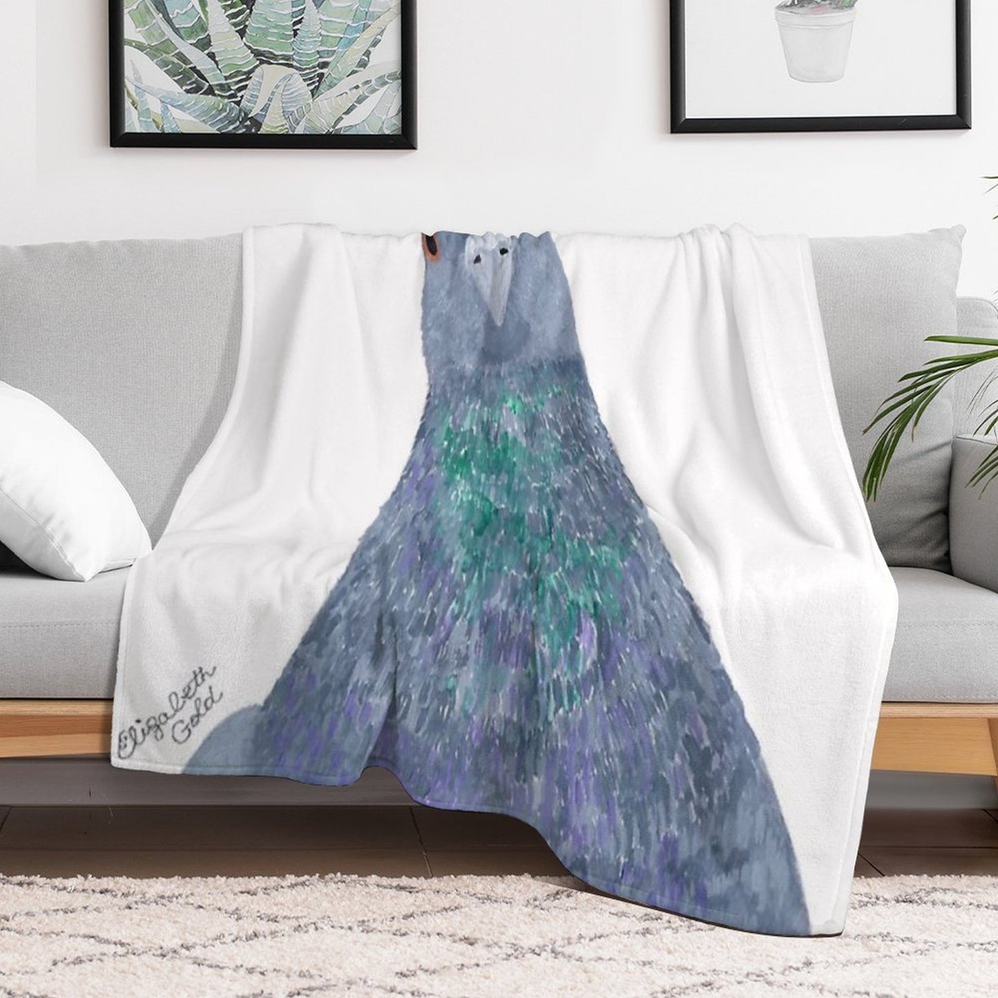 Pigeon Wild Rock Dove Bird Throw Blanket