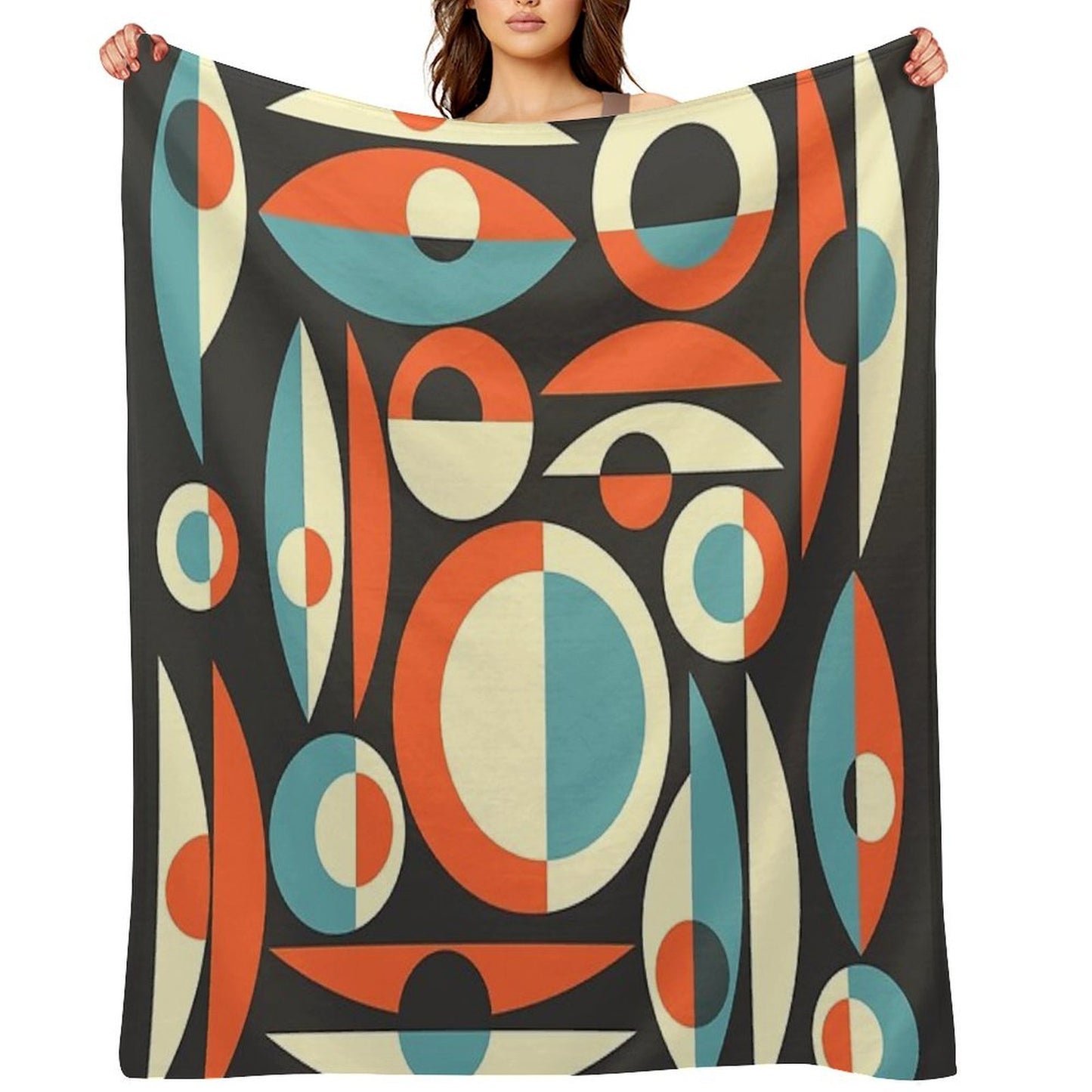 Retro Eames Era Pisces Throw Blanket