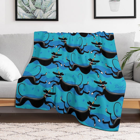 Blue Zoomies Pattern Throw Blanket