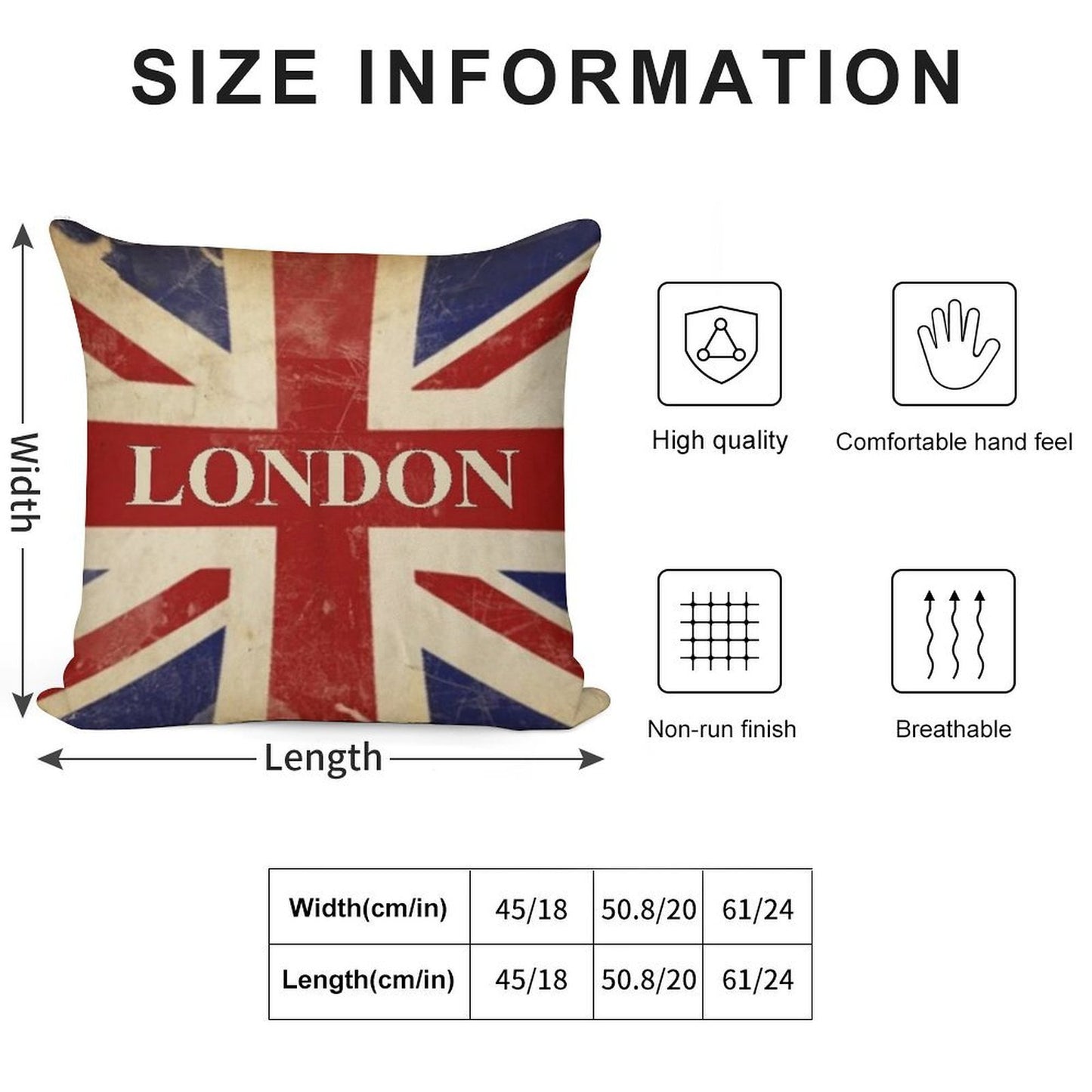 London - Union Jack - I Love London Soft Anti-Pilling Throw Pillow