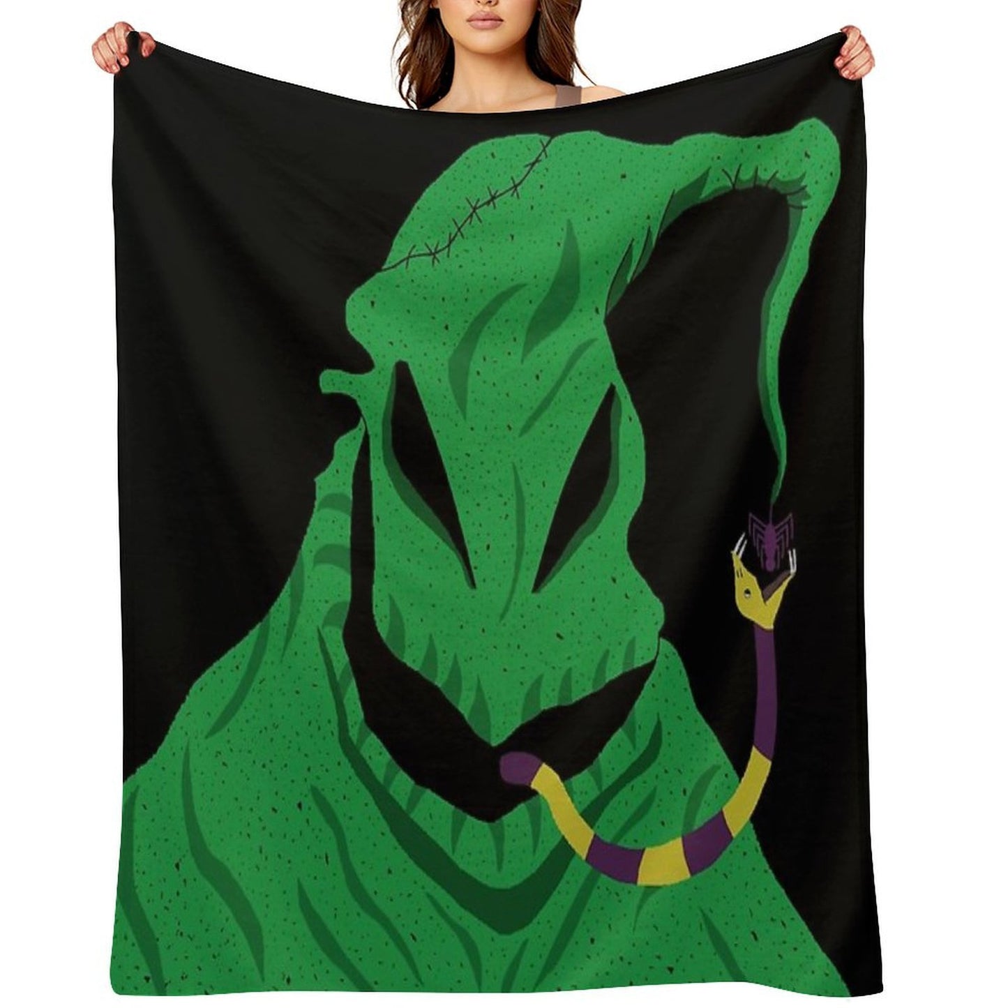The Nightmare before Christmas Oogie Boogie Eatin A Spider Throw Blanket