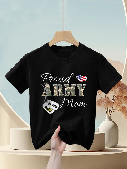 Proud Army Mom Army Graduation Gift Military Mom T-shirt Kids T-Shirt