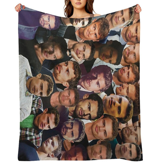 Theo James Photo Collage Throw Blanket