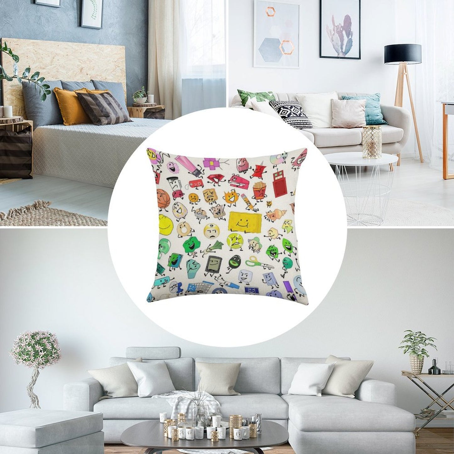 BFB And TPOT Full Cast Print Linen Throw Pillow Cover