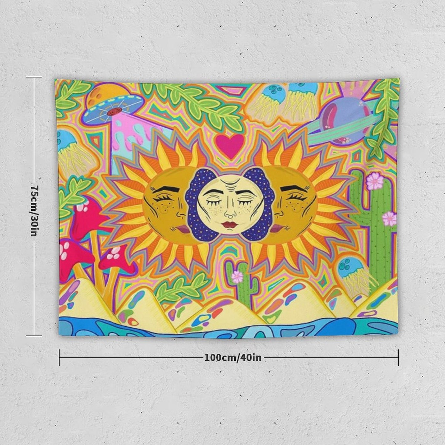 Sun And Moon Design Tapestry